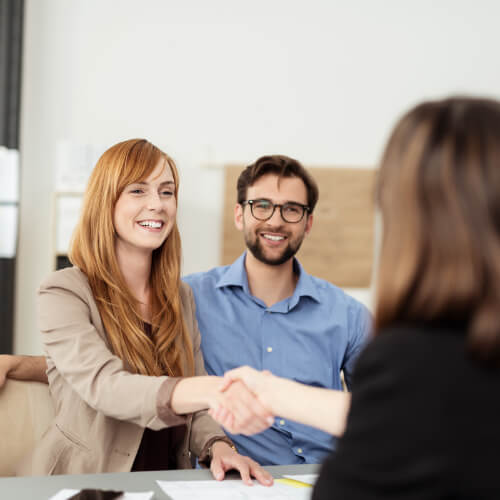 Lady shaking hand | Rodgers Floor Covering